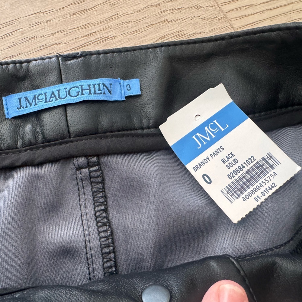 NWT J.MCLAUGHLIN Brady Vegan leather pant size 0 - Picture 6 of 7